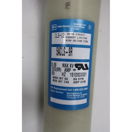 Eaton Cutler-Hammer Cartridge Fuse, ACLS Series, 200A, 5080V AC, Cylindrical 5ACLS-9R